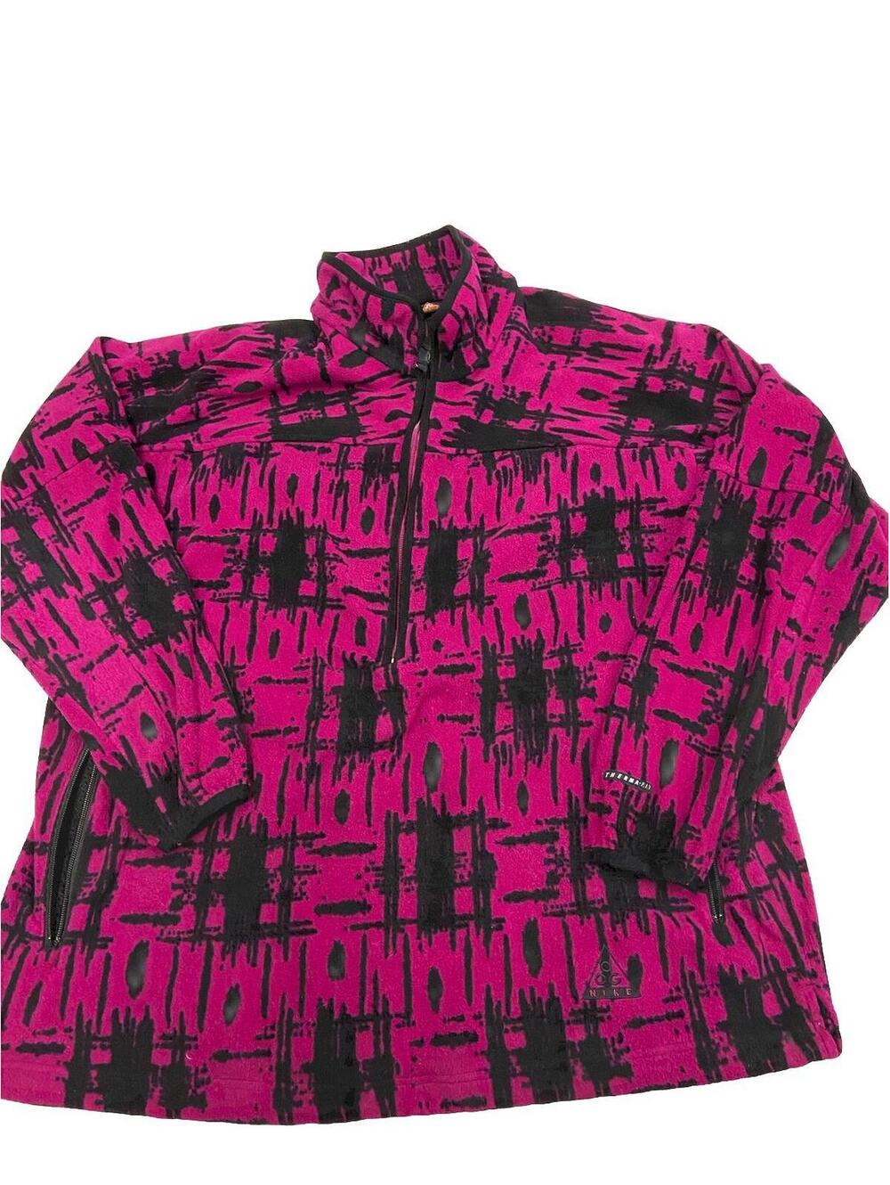 Womens NIKE ACG Vintage Y2K Half Zip Geometric Fleece Jacket Sz XL(16-18)